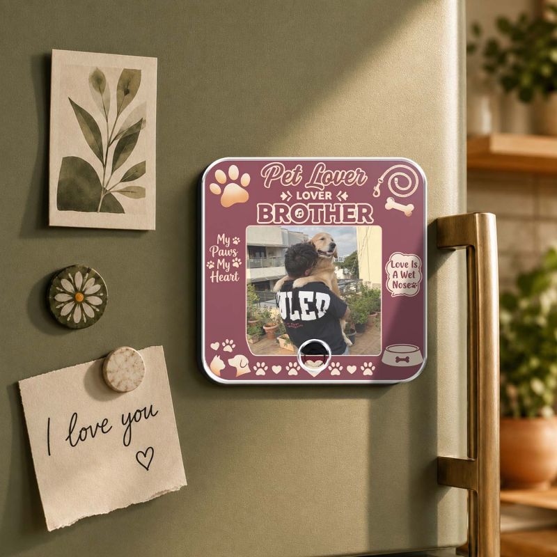 Personalized Gift for Pet Lover, Custom Musical Fridge Magnet with Photo & Song, Pet Lover Keepsake for Dog & Cat Lovers, Pet Memory Gift, Birthday Gift for Pet Parents